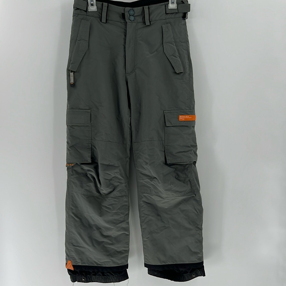 Bonfire Vaporlite Silver Series Boys Large Snowboard Ski Pants Gray Cargo